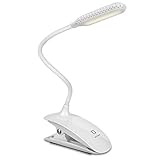 LOYLOV Book Light USB Rechargeable,3 Brightness Glare-Free Soft Lights,12 Warm Leds,Clip on Headboard in Bed at Night 360 Degrees Flexible,Touch Switch USB Bedside Reading Lamp for Bookworms and Kids