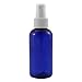 4oz Cobalt Blue Plastic PET Boston Round Fine Mist Spray Bottles (12-Pack w/ White Sprayers); Labels Included
