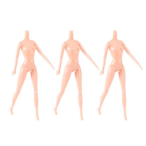 HEALLILY Jigsaw Doll Doll Body 3Pcs Nude Plastic
