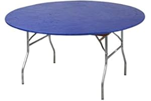Kwik-Covers 60" Round Fitted Plastic Table Covers, Bundle of 5 (Royal Blue)