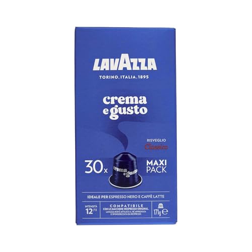 , Crema e Gusto Classico, 30 Cápsulas de Café Compatibles con Máquinas Nespresso Original, con Notas de Chocolate, Madera y Especias, Arábica y Robusta, Intensidad 12/13, Tueste Medio
