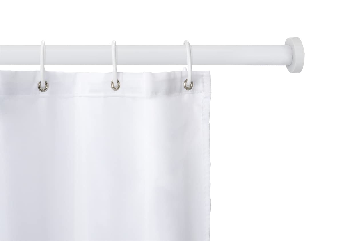 WENKO Luz Telescopic Shower Rail 110-185 cm White Clamping Rod Diameter 28 mm, Aluminium Plastic, 2,8 x 0 x 2,8 cm