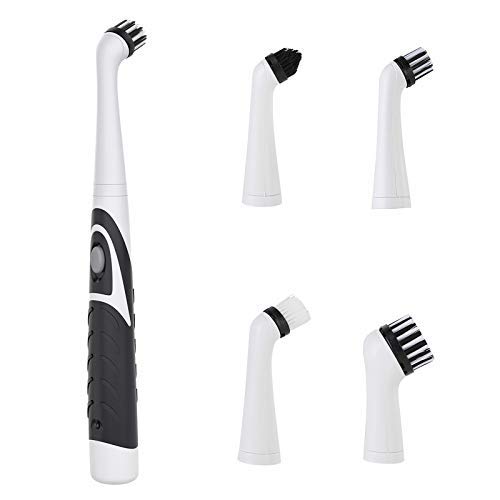 4in1 Electric Scrubber Cleaning Brush with 4 Replacement Heads,Cordless Electric Scrubber Dirt Oil Dust Household Brush for Bathroom Kitchen
