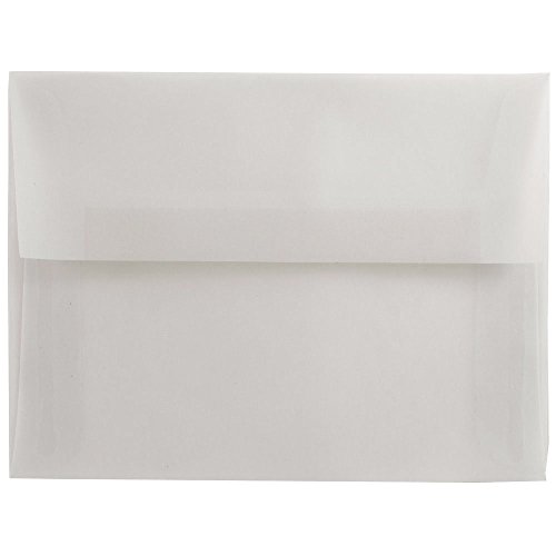 JAM PAPER A7 Translucent Vellum Invitation Envelopes - 5 1/4 x 7 1/4 - Clear - 50/Pack
