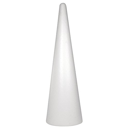Rayher 3003700, Cono in polistirolo per bricolage e fai da te, diametro 25 cm, altezza 80 cm