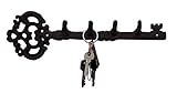 Salomé Idea(TM) Large Size Antique Vintage Cast Iron Key Rack, Key Shaped Key Holder, Handcraft Wall Rack