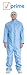 AMZ Disposable Coveralls for Men, Women, X-Large. Pack of 5 Blue Spunbond Polypropylene Hazmat Suits. Protective Suits with Zip Closure, Open Wrists and Ankles. Unisex Painters Suit