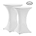 Tina's 2 Pack 32x43 Inch Highboy Spandex Cocktail Table Covers White, Cocktail Table Spandex Covers, Fitted Stretch Cocktail Tablecloth for Round Tables (2PC 32x43 White)