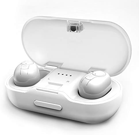 Wireless Earbuds, Faicy True Wireless 5.0 Deep Bass Mini in-Ear Auto Pairing Headset Stereo IPX5 Headphones with Built-in Mic, 20Hr Play Time with 480mAH Battery Charging Case (Pearl White)