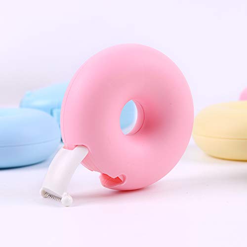 Ipienlee Donut Tape Dispenser with Tape Candy Color Masking Tape Storage Organizer for Office or School Supply Pack of 2