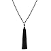 Isaloe Tassel Pendant Necklace Crystal Beaded Long Necklaces for Women Y Shaped Handmade Sweater Necklaces Chain