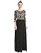 MANER Women Chiffon Beaded Sequin 3/4 Sleeve Long Gowns Prom Evening Bridesmaid Dress