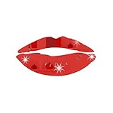 MoMoso_Store Removable Wall Stickers Lips Pattern Decoration Kids Room Non-toxic Modern 3D Mirror Vinyl House Decor, Set of 01pcs RED 25cm