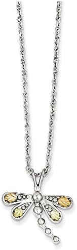 Sterling Silver &amp; 12K Dragonfly Necklace