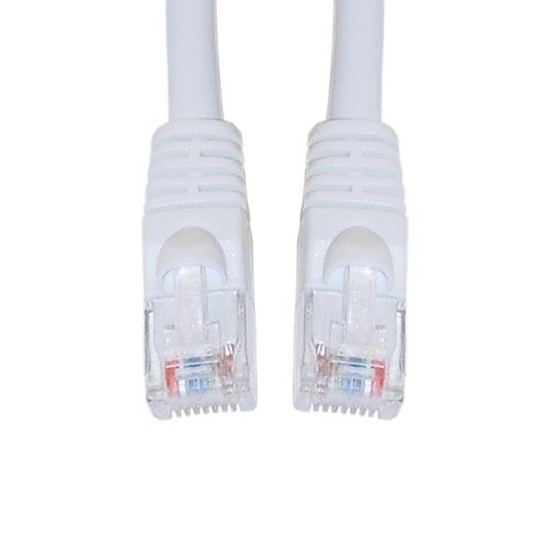 50' FT CAT5e Patch Cord Cable White UTP RJ45 Each End Gold Snagless Network Ethernet Booted 350 MHz RJ-45 24 AWG Copper Stranded Enhanced Category 5e High Speed Data Computer Gaming Jumper