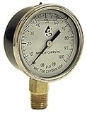 Water Well Pump Liquid Filled Side Lower Mount Pressure Gauge 0 to 100 PSI, 1/4" MNPT