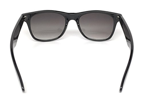 WebDeals - Color Mirror Reflective Clear Dark Horn Rimmed Large Square Sunglasses (Black, Gradient Lenses Smoke) - Thumbnail 5