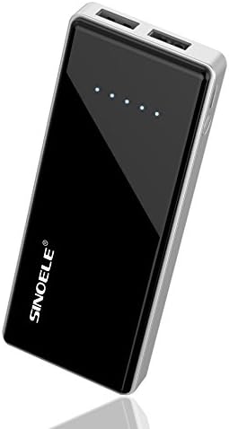 SINOELE Portable Power Bank 8000mAh External Battery Pack Dual Usb Charger Universal for iPhone, iPad and Samsung Galaxy and More (Black)