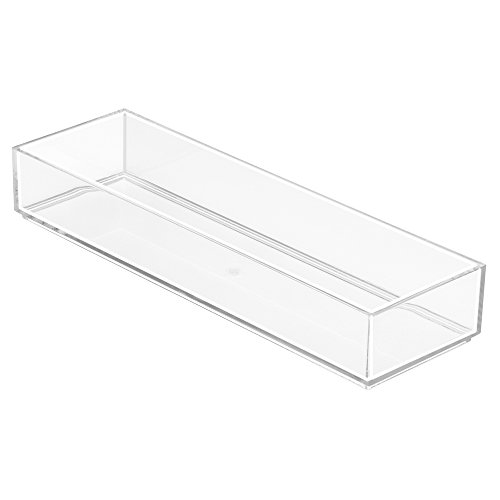 InterDesign Clarity Cosmetic Organizer for Vanity Cabinet to Hold Makeup, Beauty Products - 4" x 12" x 2", Clear