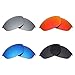 Mryok 4 Pair Polarized Replacement Lenses for Oakley Half Jacket Sunglass - Stealth Black/Fire Red/Ice Blue/Silver Titanium