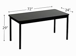Correll 24"x72" Office & Utility Work Table, Rock