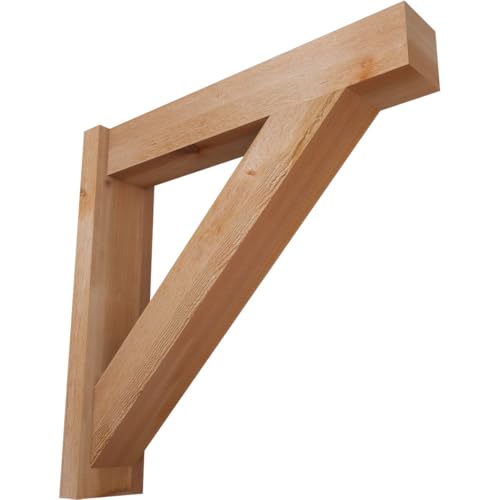 6"W x 28"D x 28"H Traditional Block Rough Sawn Outlooker, Western Red Cedar