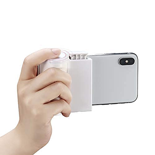 HAFOKO Smartphone CapGrip Photo Shutter Remote Handle Grip Smartphone Holder with Detachable Wireless Remote Control for Smartphone Phones Video/Photo Shooting-White