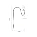 Pandahall 100pcs Platinum Brass S Hook Ball-End Earwire Earring Hooks for Earring Dangle Making 22x11mm