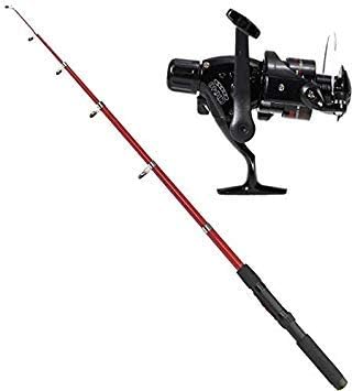 Auf Fishing Telescopic Rod with Spinning Reel (9 Feet/270 cm) Multicolor Fishing Rod