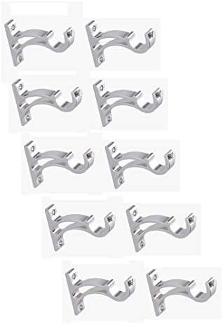 Homeproducts4u Curtain Knob Bracket Rod Heavy Support Bracket 10 Pcs