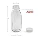 10 Pack - Glass Water Milk Bottles 1 Pint with Twist Caps for Water, Milk, Juices, Beverages, 16 Ounce Each, Reusable Dairy Bottles, Glass and Drink Ware, By California Home Goods