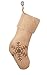 Fennco Styles Jeweled Snowflake Burlap Design Holiday Décor Natural Christmas Stocking 13