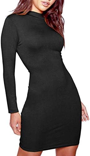 MISFONDLE Women's Sexy Casual Bodycon Long Sleeve Mini Club Dress
