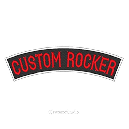 Custom Embroidered Top Rocker Sew on Patch Motorcycle Biker Badge 12