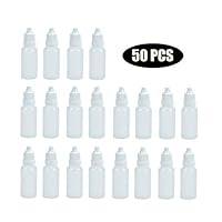 Timoo 15ml Dropper Bottles 50 PCS Plastic Squeezable Eye Liquid Dropper Container