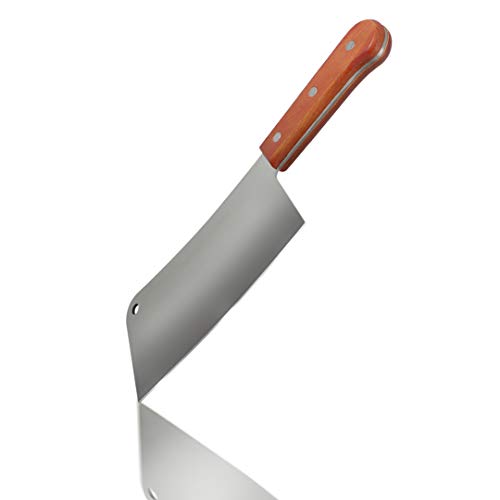 Professional Meat Cleaver Stainless Steel Chopper with Natural Wood