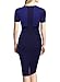 Miusol Women's Official Scoop Neck Optical Illusion Business Pencil Midi Dress,Blue,Small