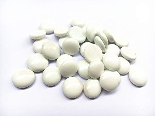 Liying shop Glass Gem Stone, 1Lbs Flat Marbles Pebbles for Vase Fillers, Table Scatter, Aquarium Fish Tank, Party Decoration, Crystal Rocks (Approx 100 Pcs White)