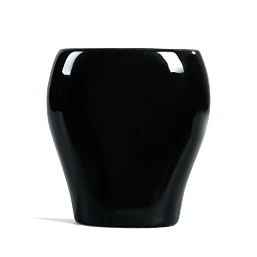 FORLONG FL3021 Black Ceramic Bathroom Accessories Set of 4:1 Gargle Cups,1 Toothbrush Holders,1 Soap Dishes,1 Soap Dispenser