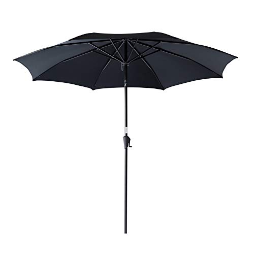 CHopetree 11 ft Outdoor Patio Market Umbrella with Tilt Black Black