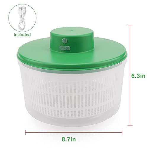 SEDISON Electric Salad Spinner 3L, Automatic Compact Salad Cleaner and Spinner, USB Rechargeable