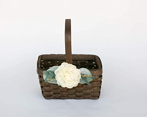 Flower Girl Basket - Wood Wedding Toss Petal Basket - Boho Flower Girl Basket by Ragga Wedding