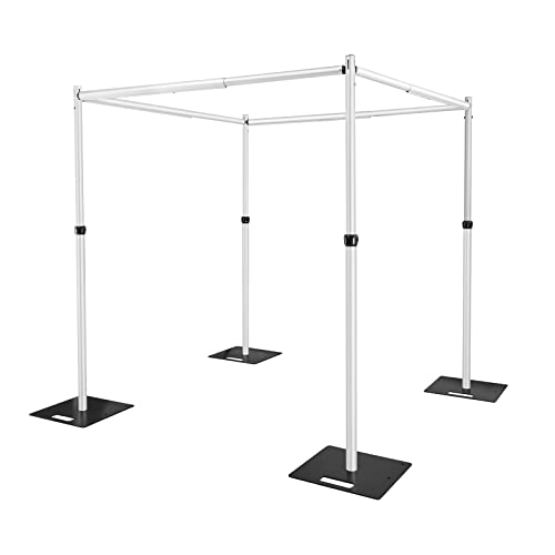 Hecis 10x10FT Square Backdrop Stand, Heavy Duty Adjustable Pipe and Drape Kit, Flower Wall Background Stand for Event Birthday Party and Wedding Decor