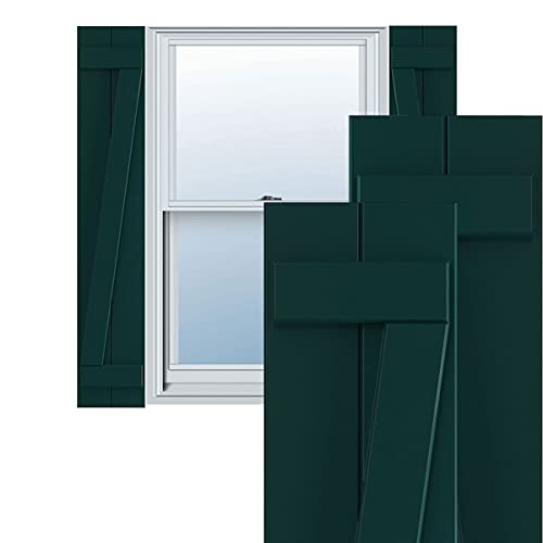 Ekena Millwork 10 3/4"W x 40"H True Fit PVC Two Board Joined Board-n-Batten Shu…