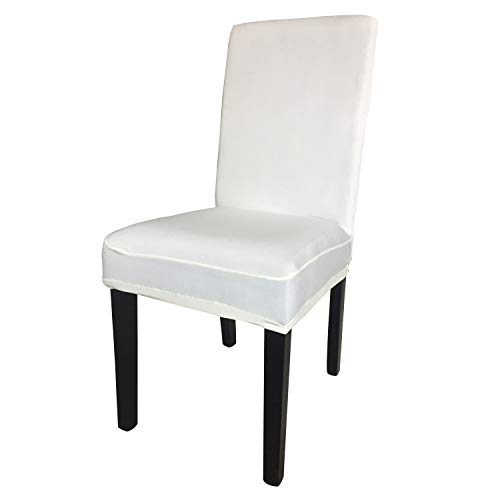Gold Fortune Spandex Fabric Stretch Removable Washable Dining Room Chair Cover Protector Seat Slipcovers Set of 4 (Cream) - Thumbnail 2