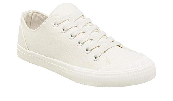 cream canvas trainers