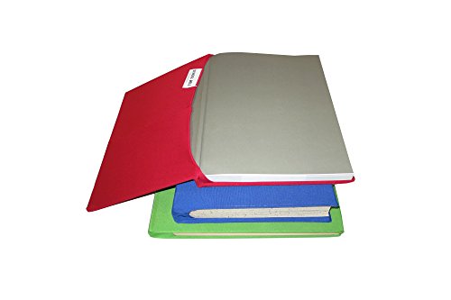 6 Pack Stretchable Book Covers: Jumbo Size, Reusable, Washable, Fits Hardcover Textbooks from 8" x 9.5" up to 10" x 15" (2 Red, 2 Green, 2 Blue)