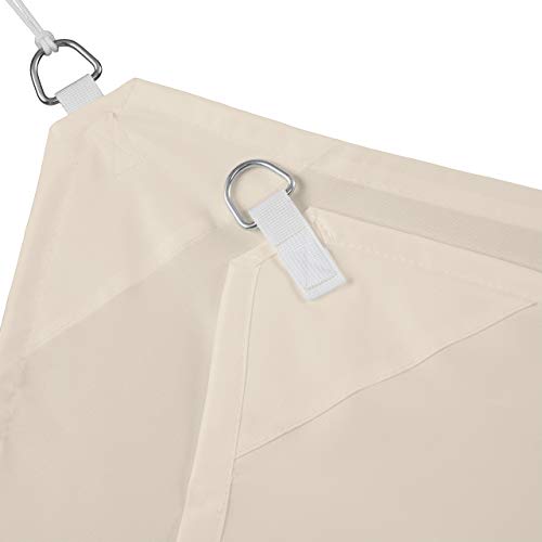 Relaxdays Sonnensegel rechteckig, wasserabweisend, UV-beständig, mit Spannseilen, Terrasse, Balkon, BxT: 2 x 3 m, beige – Bild 7