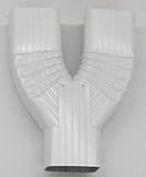 Downspout Y Funnel (2X3, LOW GLOSS WHITE)