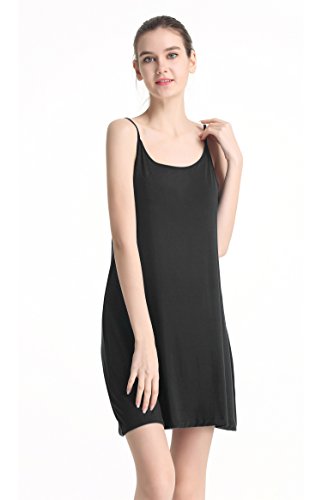 Women Lingerie Sleepwear Chemises Full Slip Babydoll Nightgown Dress(Black,S) - Thumbnail 3
